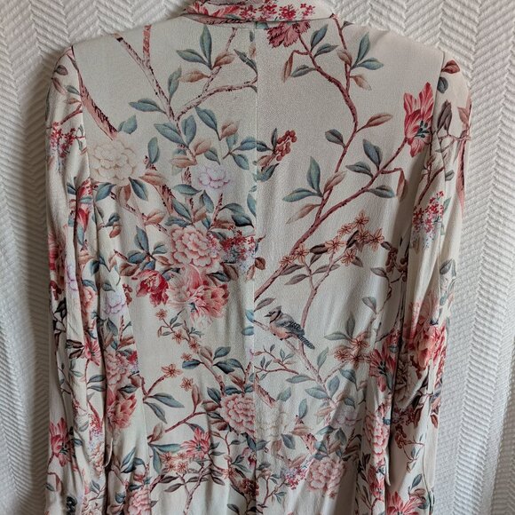 Zara Woman Floral & Blue jay print Blazer Size XS Spring Lightweight Feminine - Picture 8 of 16